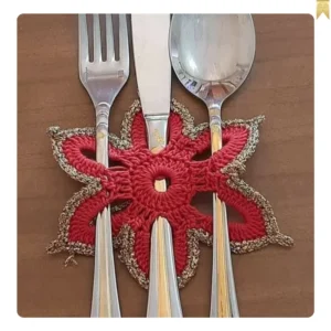 Crochet spoon and fork