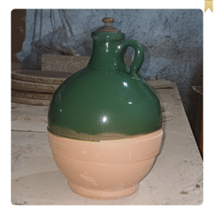 Glazed clay jar
