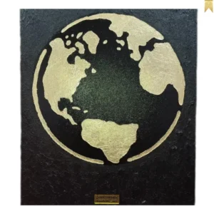 Gold leaf embossed panel with moon design