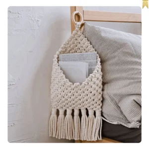 Macrame bookcase hanger