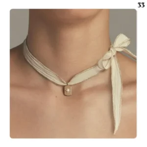 Ribbon necklace with North Star pendant