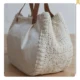 Rustic style handmade bag with leather handle