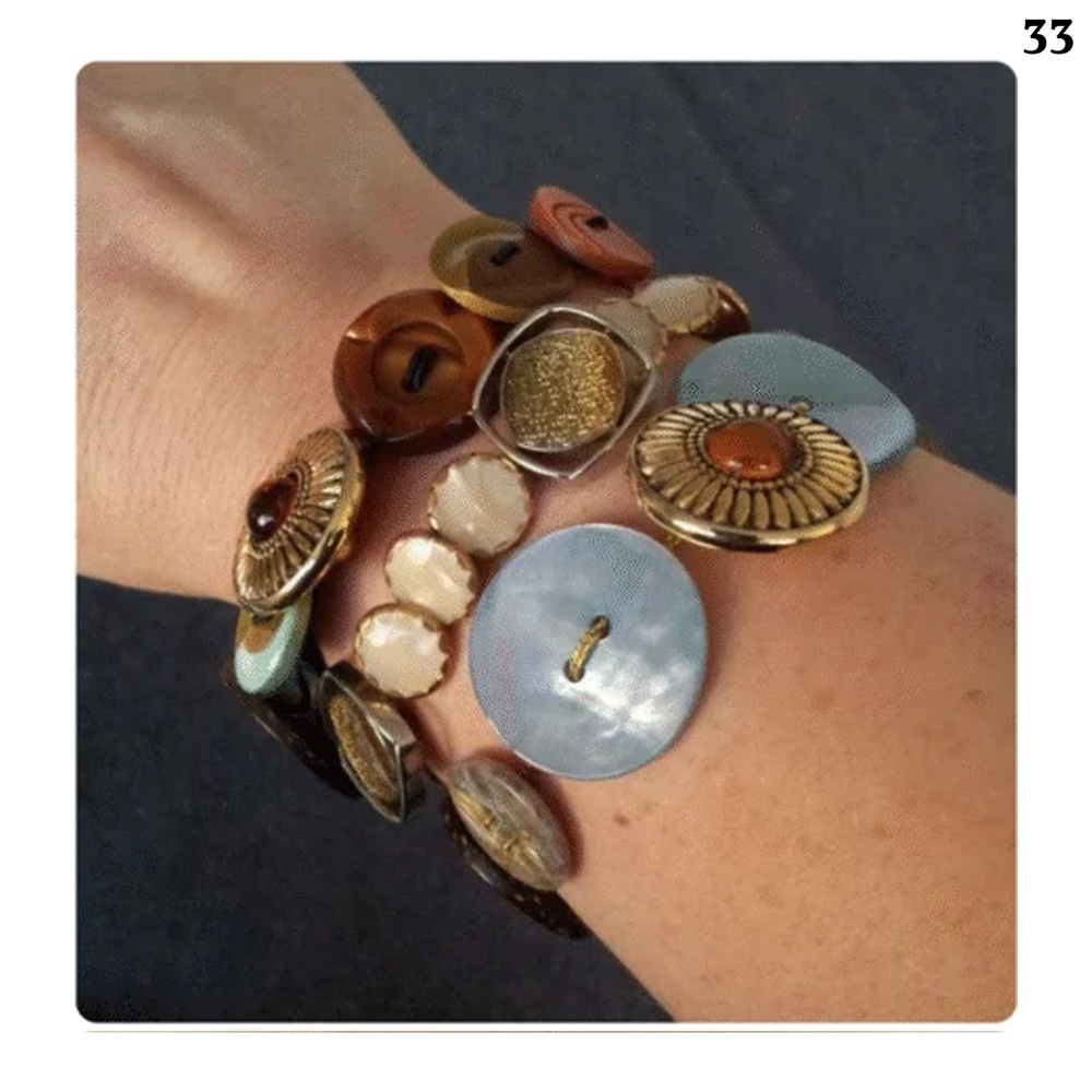 Three-piece-stone-and-button-bracelet-set