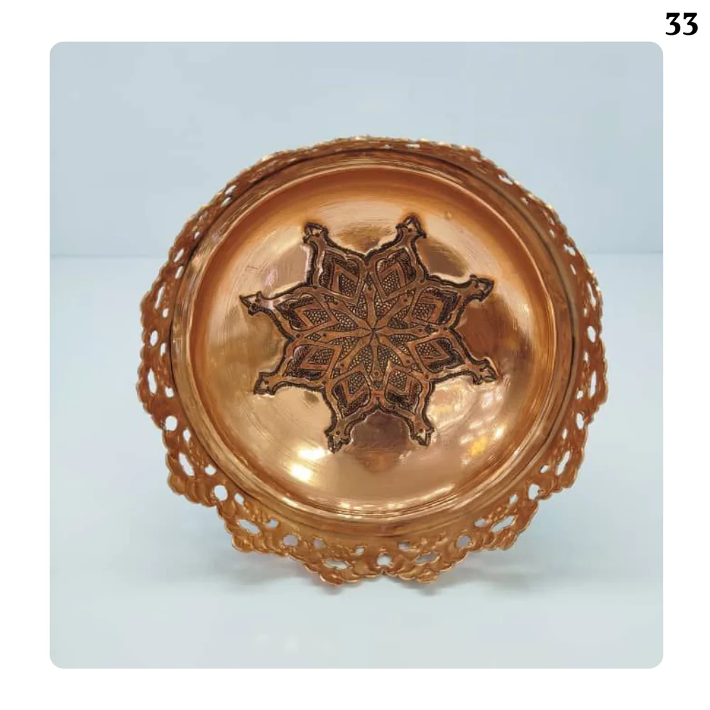 Turquoise Inlaid Engraved Nut Bowl