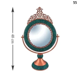 Round Turquoise Inlay Mirror-1